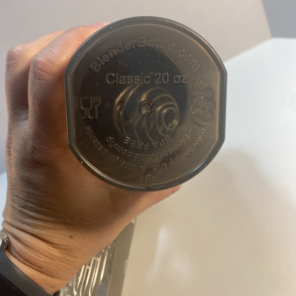 20oz Blender Bottle Shaker Drink Mixer Cup Black Whisk Ball Loop Lid Optavia Lot - Picture 3 of 6